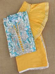 Sanchi Floral Print Garara/ Gharara Cotton Suit
