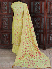 Lavanya Embroidered Chanderi Suit-Green