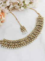 Jigyasa Bib Necklace & Tikka-Pearl
