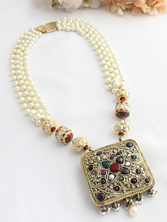 Mizna Long Necklace-Multicolor