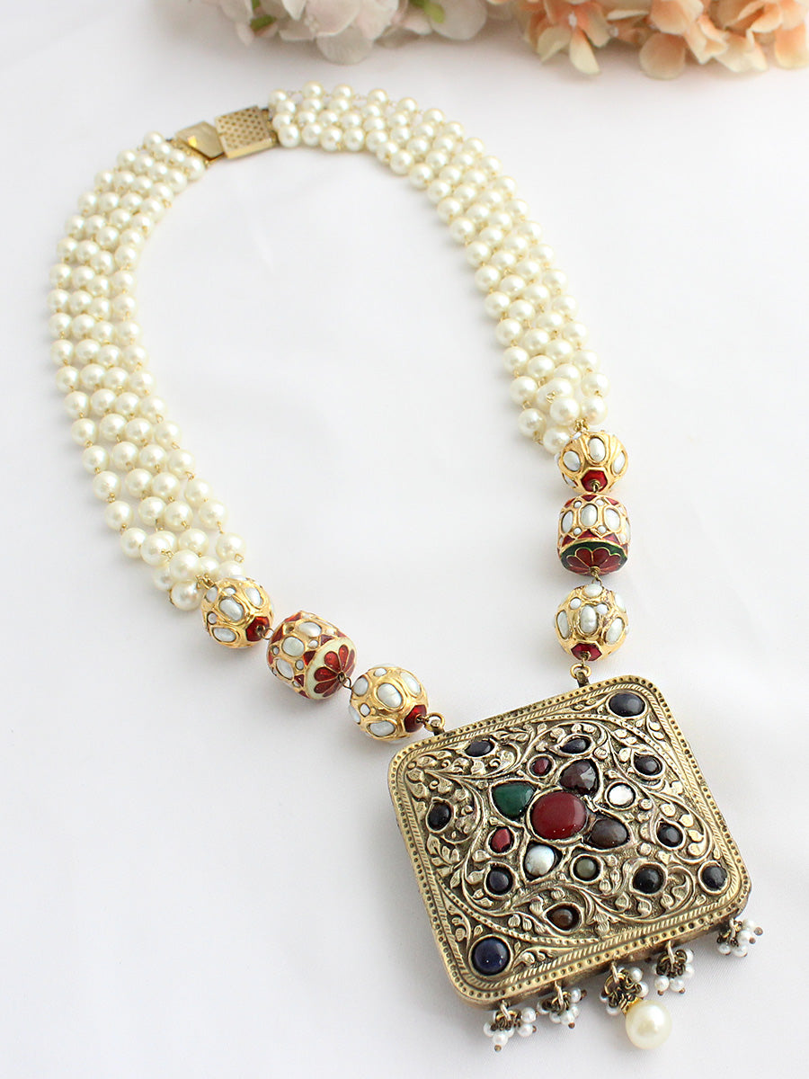 Mizna Long Necklace-Multicolor