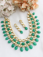 Shumaira Layered Necklace Set-Green