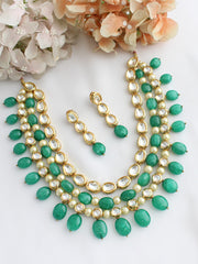 Shumaira Layered Necklace Set-Green