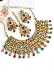 Anupreet Necklace Set-Multicolor