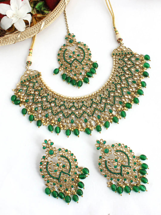 GREEN Rihanna Necklace SeT