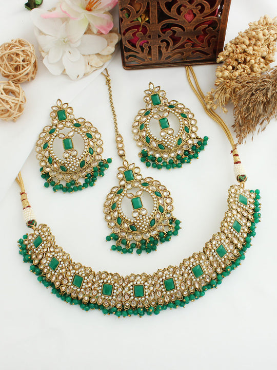 Avika Necklace Set-Green