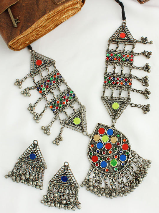 Alvina Long Necklace Set-Multicolor