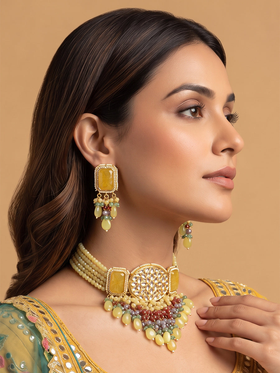 Kayra Necklace Set - Yellow