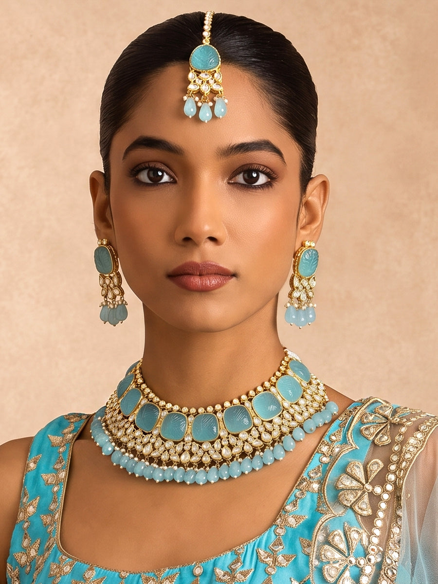 Sandhya Necklace Set -Turquoise