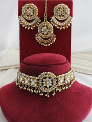 Aisha Mirror Necklace Set - Gold