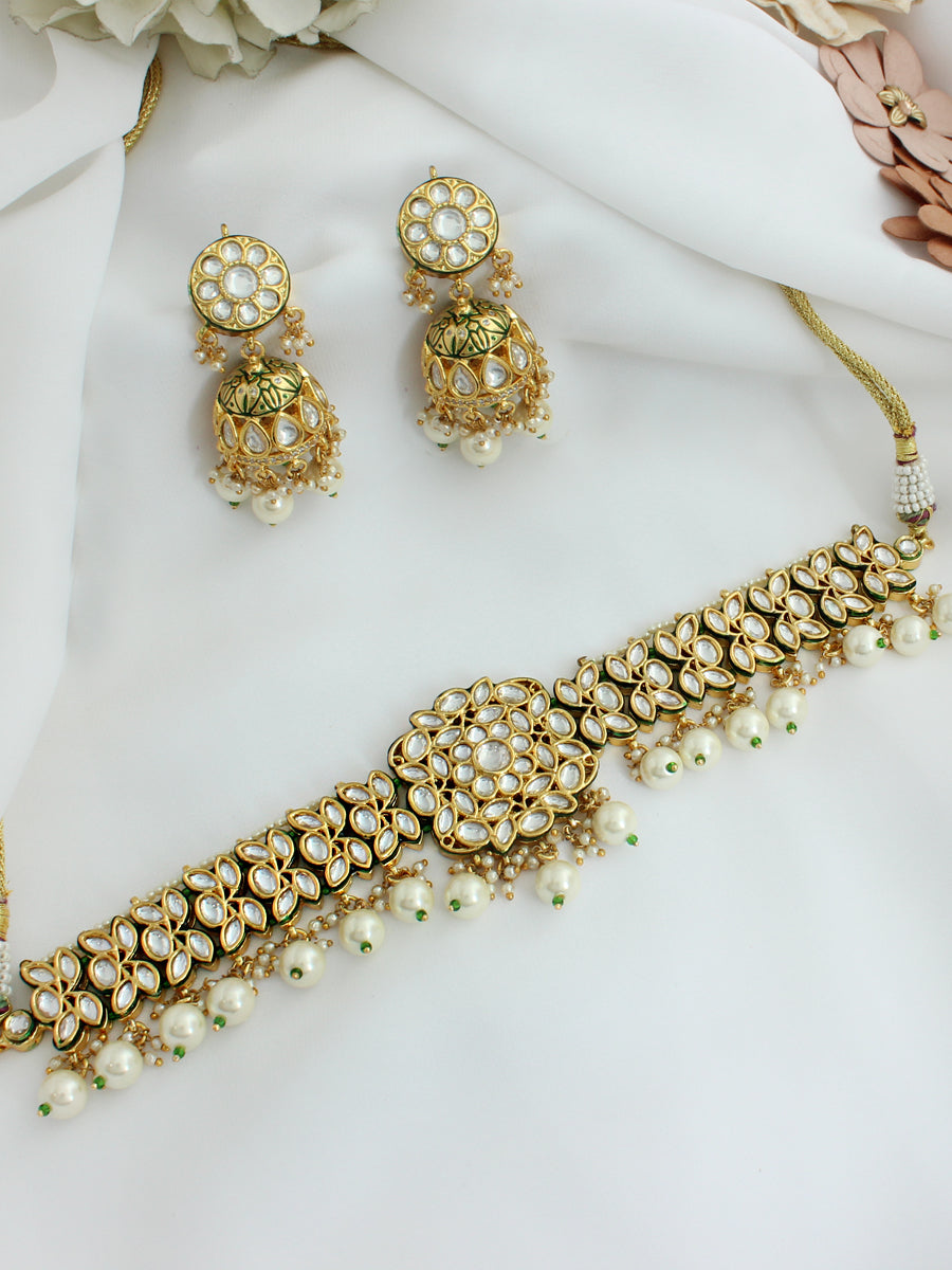 Aarohi Necklace Set-White