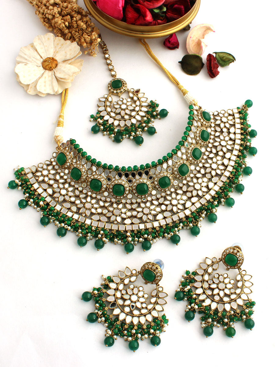 Keesha Necklace Set - Green 