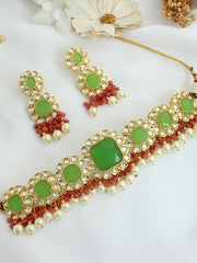 Nida Necklace Set-Mint Green