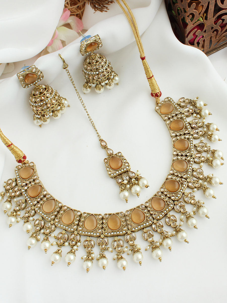 Khushi Necklace Set-Gold