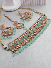Akansha Necklace Set-Mint Green