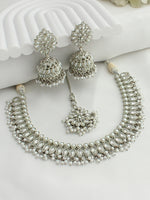 Abhilasha Necklace Set- Silver