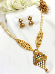 Supriya Pendant Necklace Set-Gold