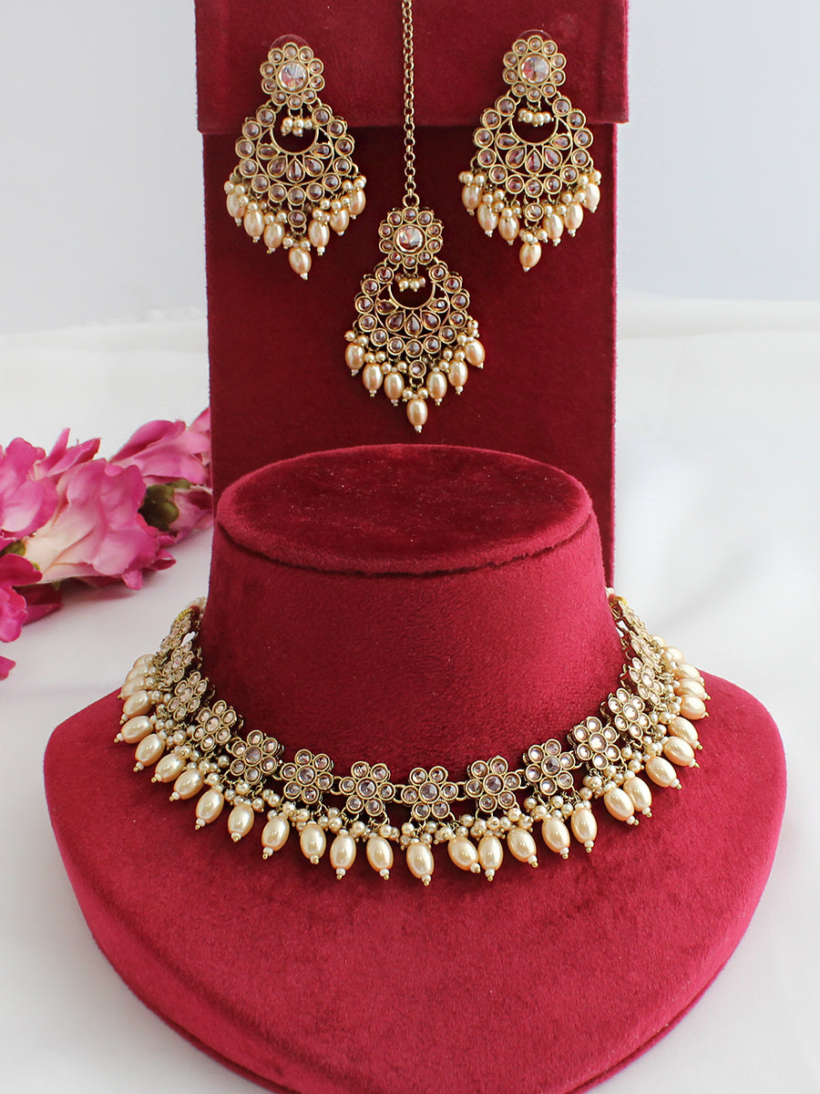 Adaa Necklace Set-Gold