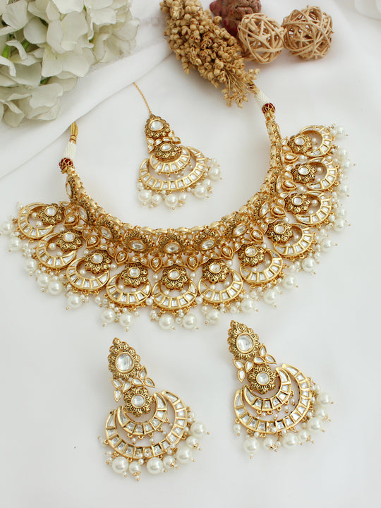 Rajasthan Necklace Set-Ivory