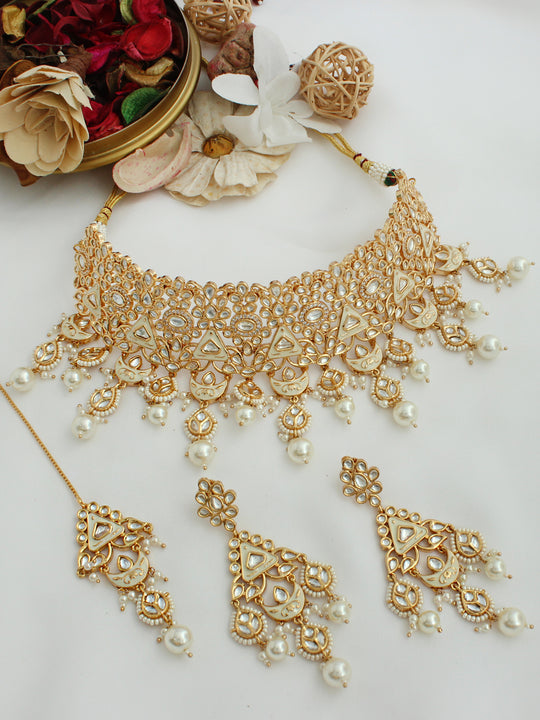 Ludhiana Necklace Set-Ivory