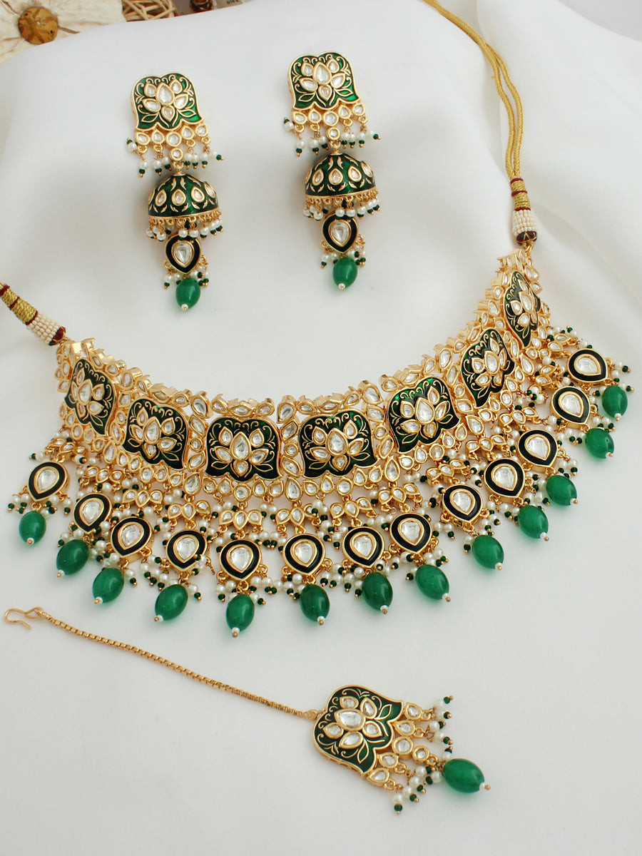 Raipur Necklace Set-Green