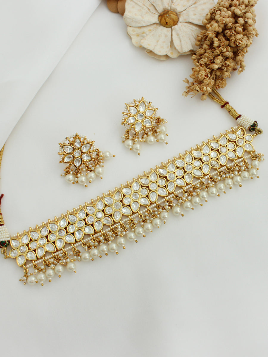 Divya Necklace Set-pearl