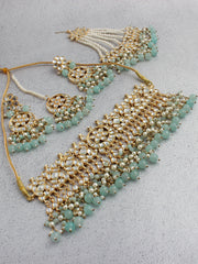 Mehrish Necklace Set-Mint Green