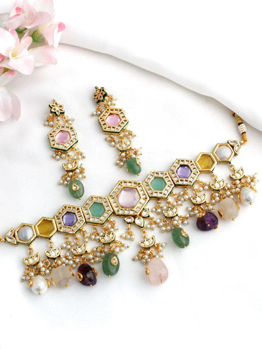 Adhika Necklace Set - Multicolor

