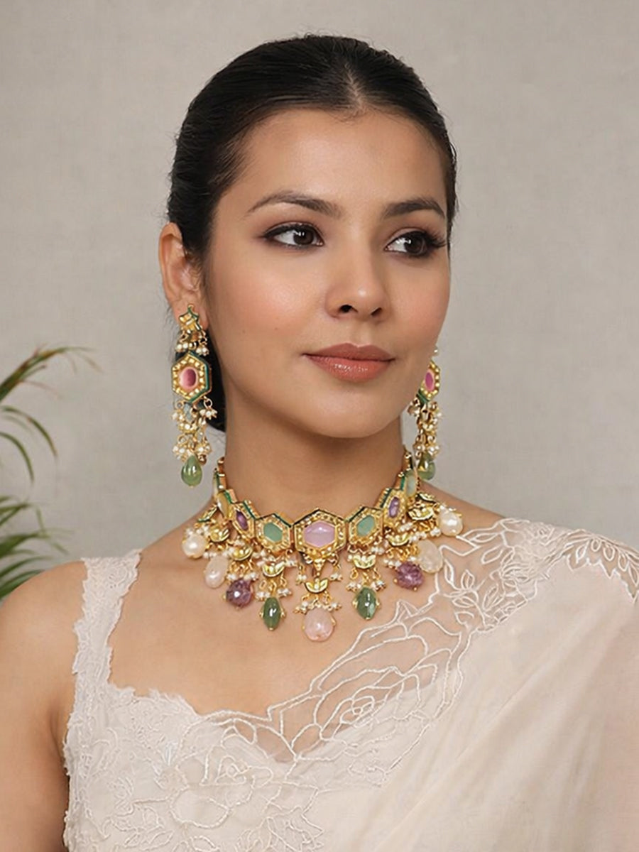 Adhika Necklace Set - Multicolor

