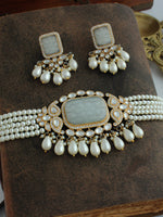 Pranika Choker Necklace Set-Ivory