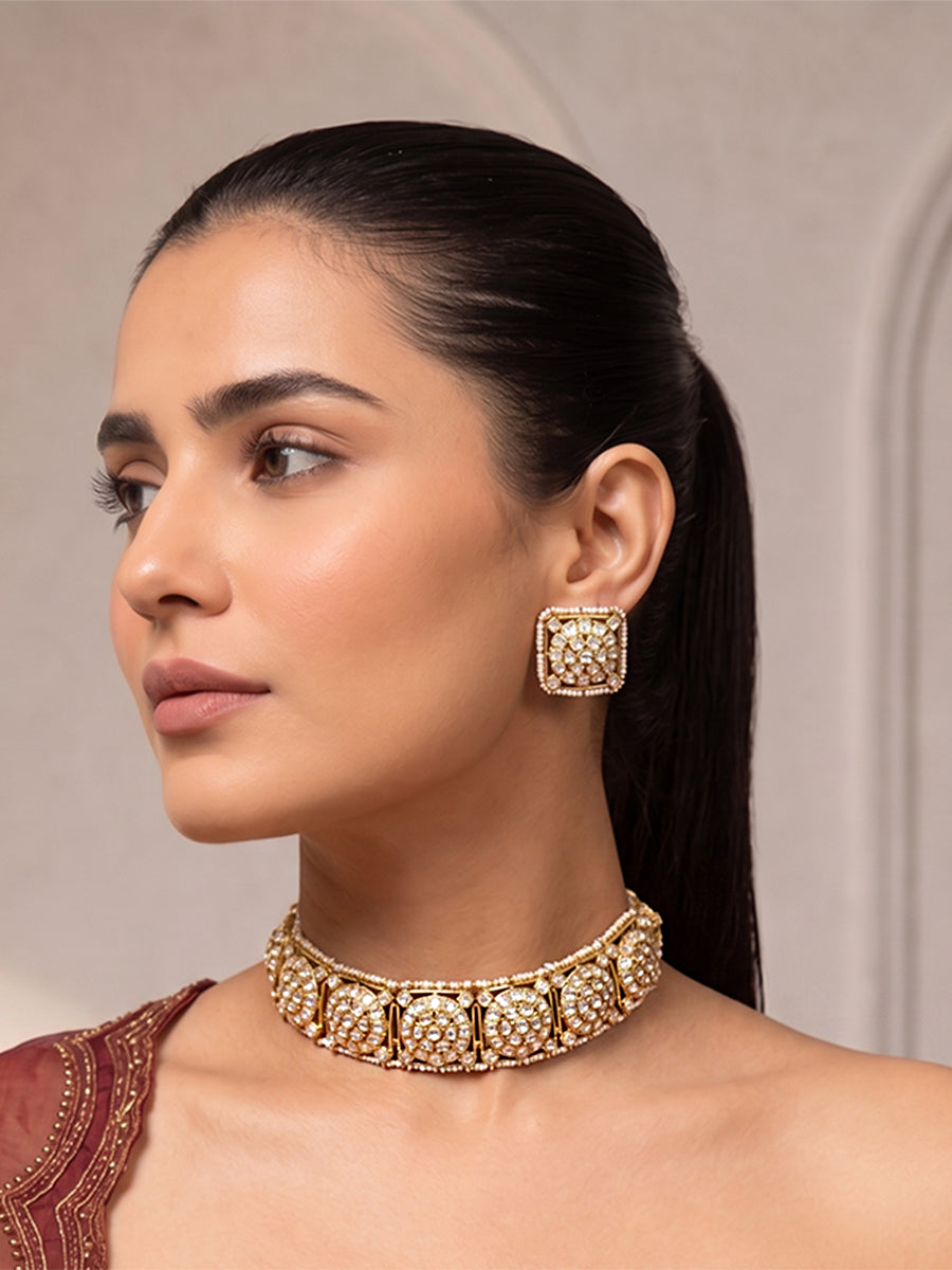 Nidhika Necklace Set - White