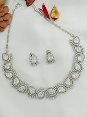 Aavya Necklace Set-Silver