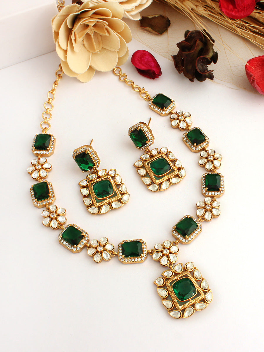 Amishi Necklace Set-Green