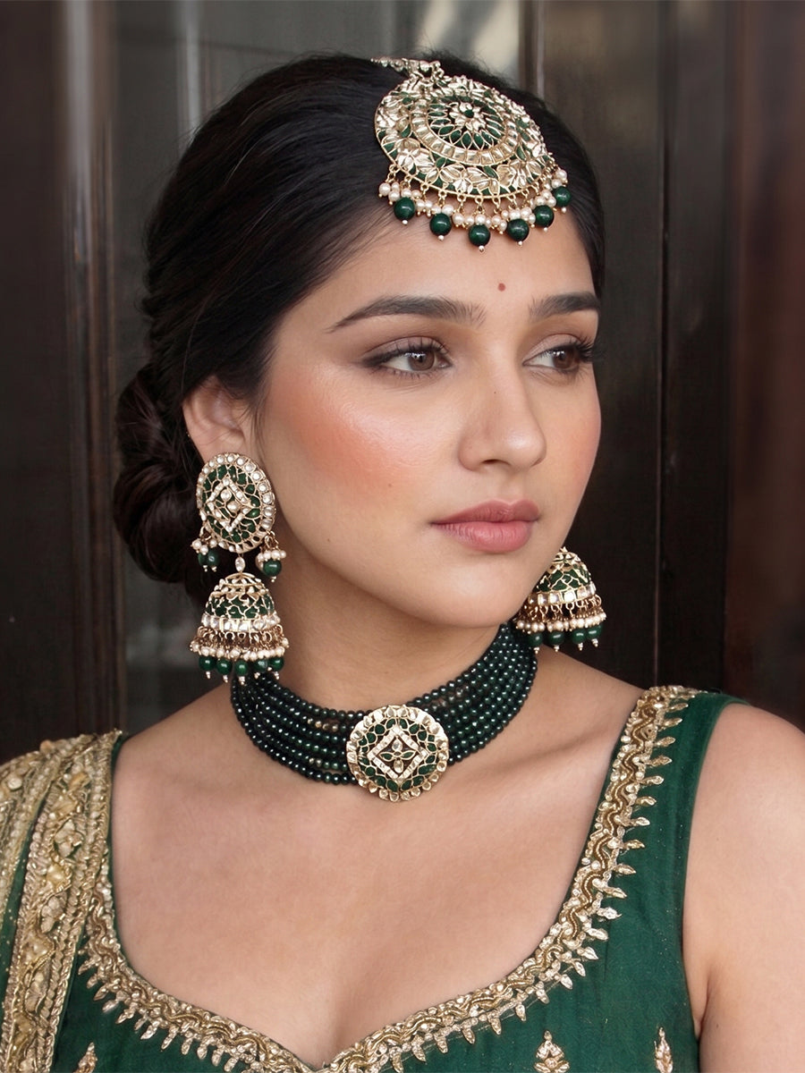 Ishrat Mirror Choker Necklace Set
