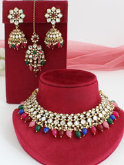 Sneha Bib Necklace Set-Multicolor