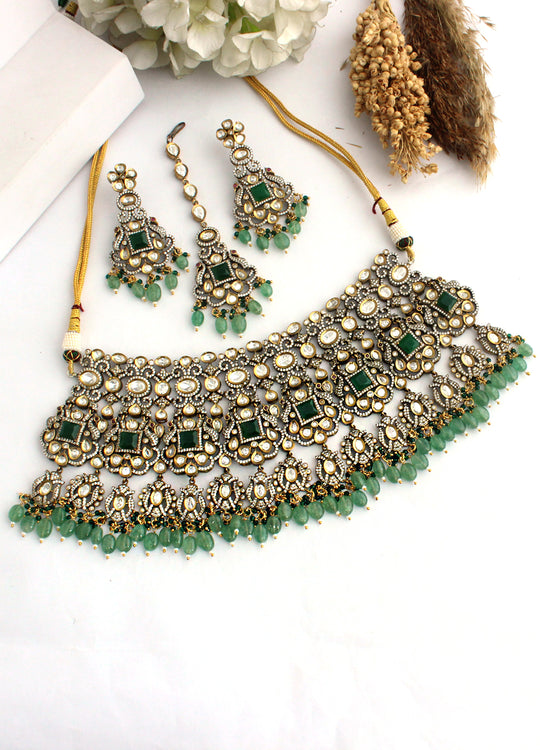 Nurjahan Necklace Set-Green