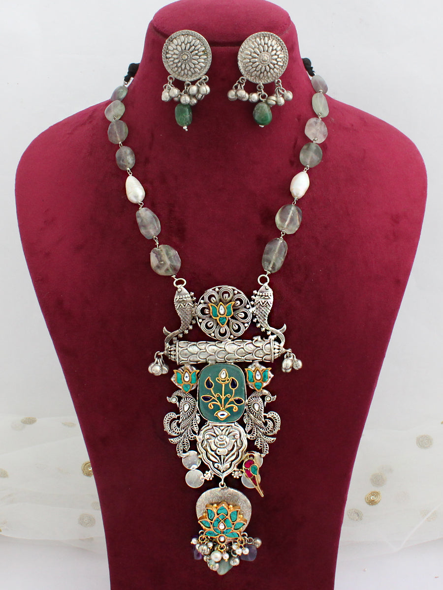 Lipika Long Neckace set- Turquoise