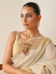 Vibhuti Long Necklace Set-Pink