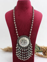 Ipshita Long Necklace-Antique Silver