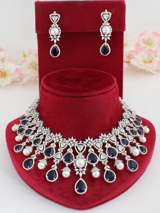 Jessica Necklace Set-Blue