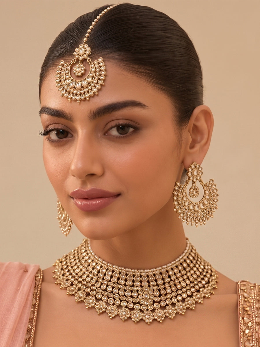 Itisha Necklace Set-Gold