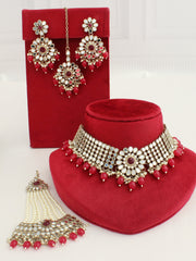 Kangana Necklace Set(Golden)Maroon
