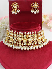 Amolika Choker Necklace Set-Golden