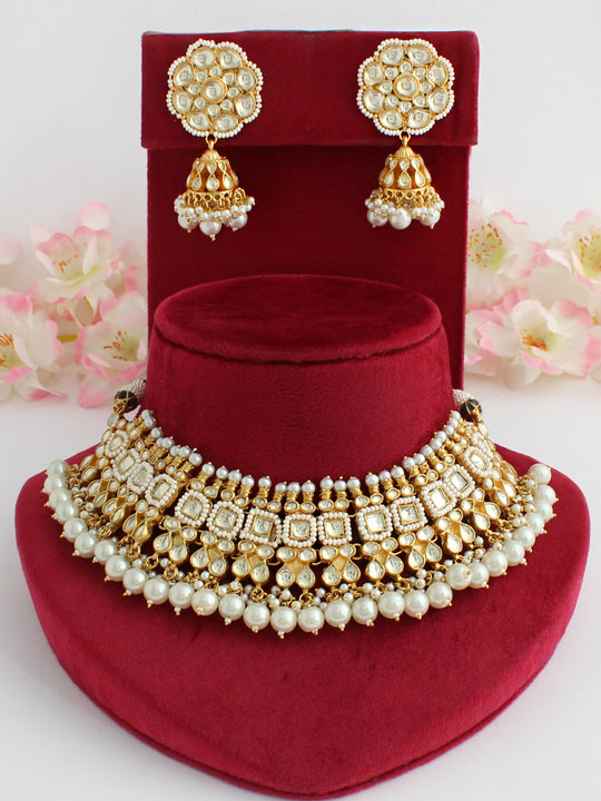 Anvita Bib Necklace Set-Gold