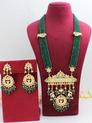 Rohini Long Necklace Set-Green