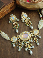 Nabhya Choker Necklace Set-Moon stone