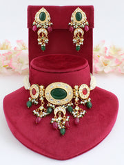 Nabhya Necklace Set-Green
