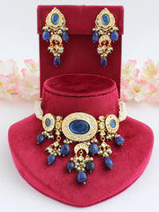Nabhya Necklace Set-Blue