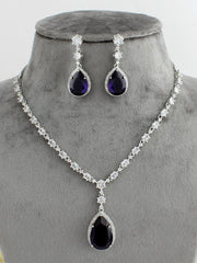 Sofia Pendant Necklace Set-Purple
