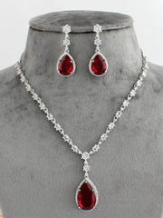 Sofia Pendant Necklace Set-Ruby Pink